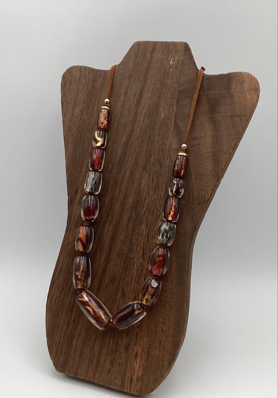 Chico's Lyra Multi-Print Exotic chunky marbled‎ acrylic Beads necklace